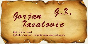 Gorjan Kasalović vizit kartica